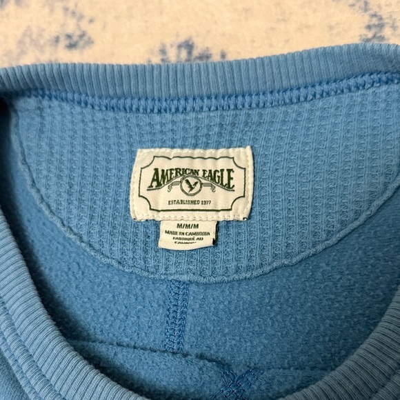 American Eagle Sweatshirt Womens M Blue Eagle 1977 Graphic Crewneck - Picture 3 of 3